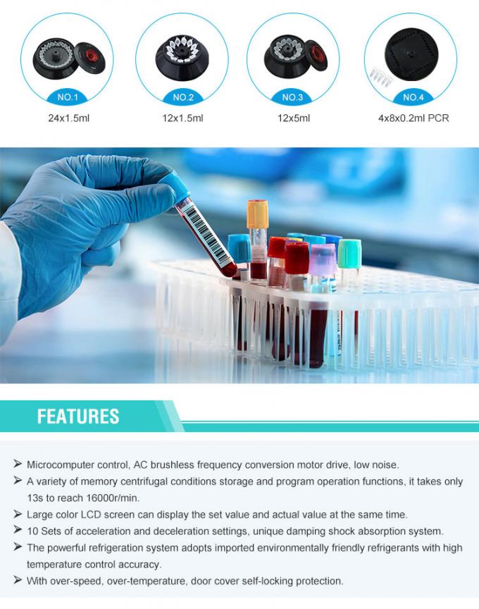 TGL-16 16000rpm 90ml میز بالا دستگاه میکروسینتریوگ،سرعت بالا سانتریوگ سرد شده با درجه حرارت کنترل شده 1