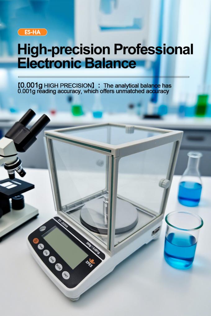 ترازوی دقیق آزمایشگاهی 0.001 گرم، ابزار آزمایشگاهی، ترازوی تحلیلی، مقیاس با محفظه محافظ 0