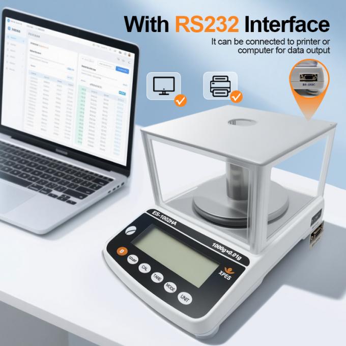 ترازوی دقیق آزمایشگاهی 0.001 گرم، ابزار آزمایشگاهی، ترازوی تحلیلی، مقیاس با محفظه محافظ 1