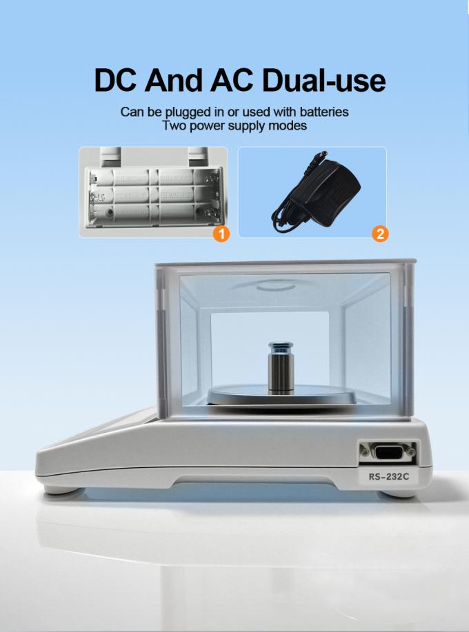 ترازوی دقیق آزمایشگاهی 0.001 گرم، ابزار آزمایشگاهی، ترازوی تحلیلی، مقیاس با محفظه محافظ 2