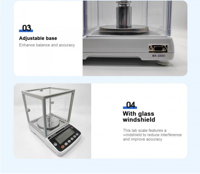 ترازوی دقیق آزمایشگاهی 0.001 گرم، ابزار آزمایشگاهی، ترازوی تحلیلی، مقیاس با محفظه محافظ 3