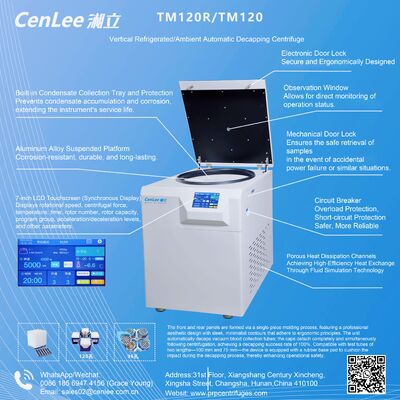 TMF120R سانتریفیوژ لوله خونی با پاک کردن خودکار 3370xg برای لوله های 120 x 5/7ml